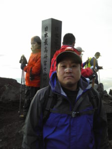 富士山山頂にて